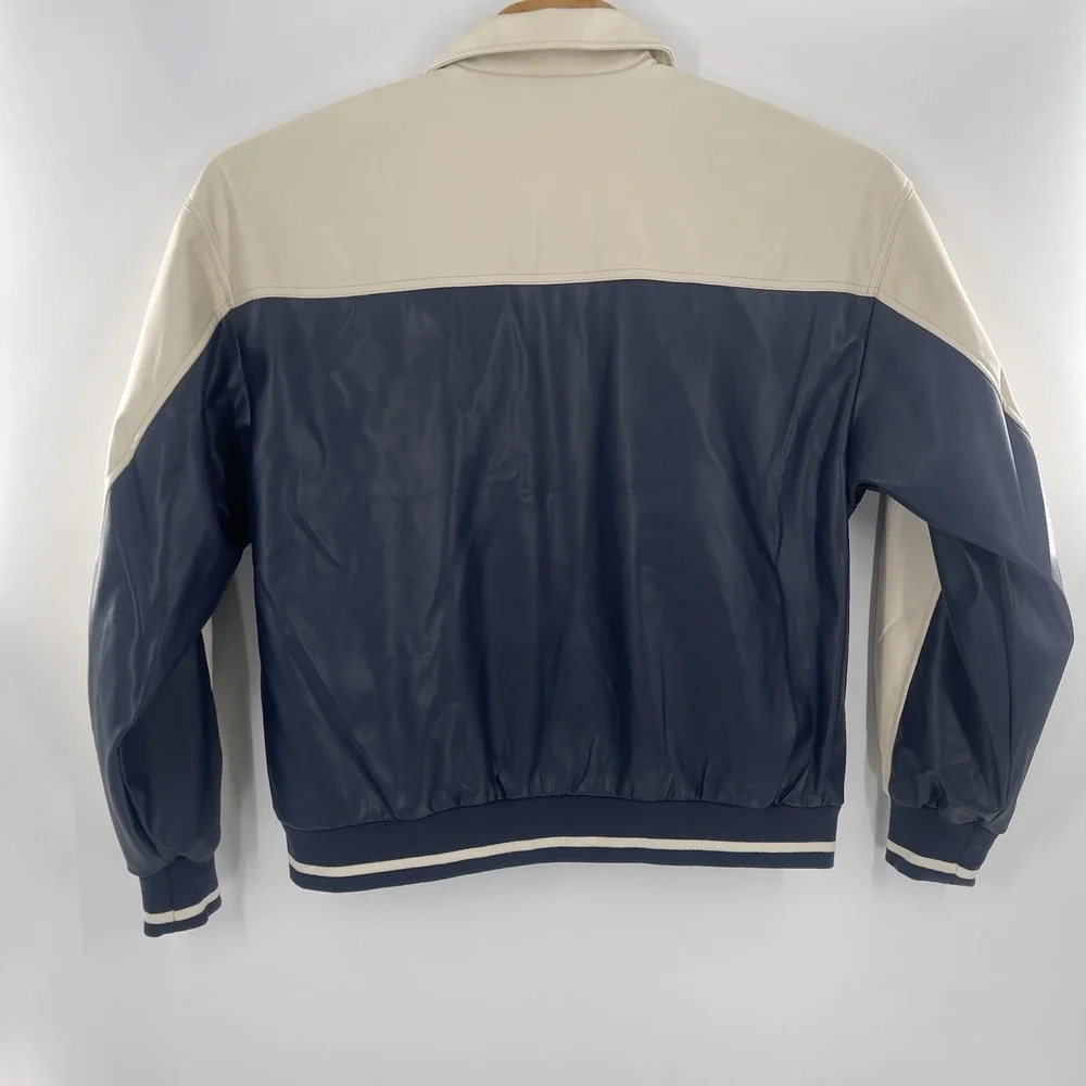 NWT Cotton on Faux Leather Western Jacket Mens Sz‎ XL Vintage Navy